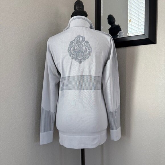 ATHLETA Light Gray Quarter Zip Stretch Pullover Top XL - Picture 4 of 10